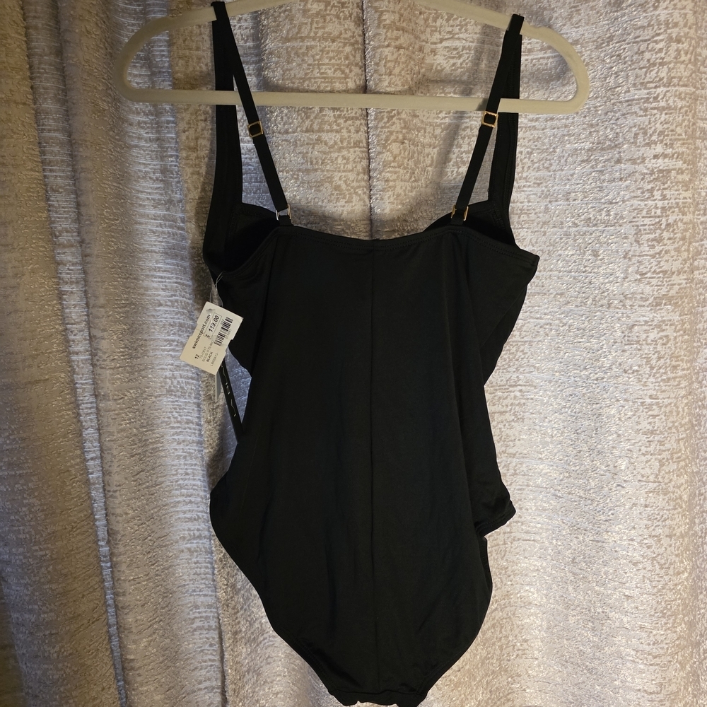 La Blanca Classic Black One Piece Swimsuit NWT - Picture 2 of 6